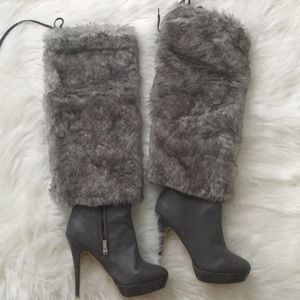 Beautiful faux fur over the knee boots